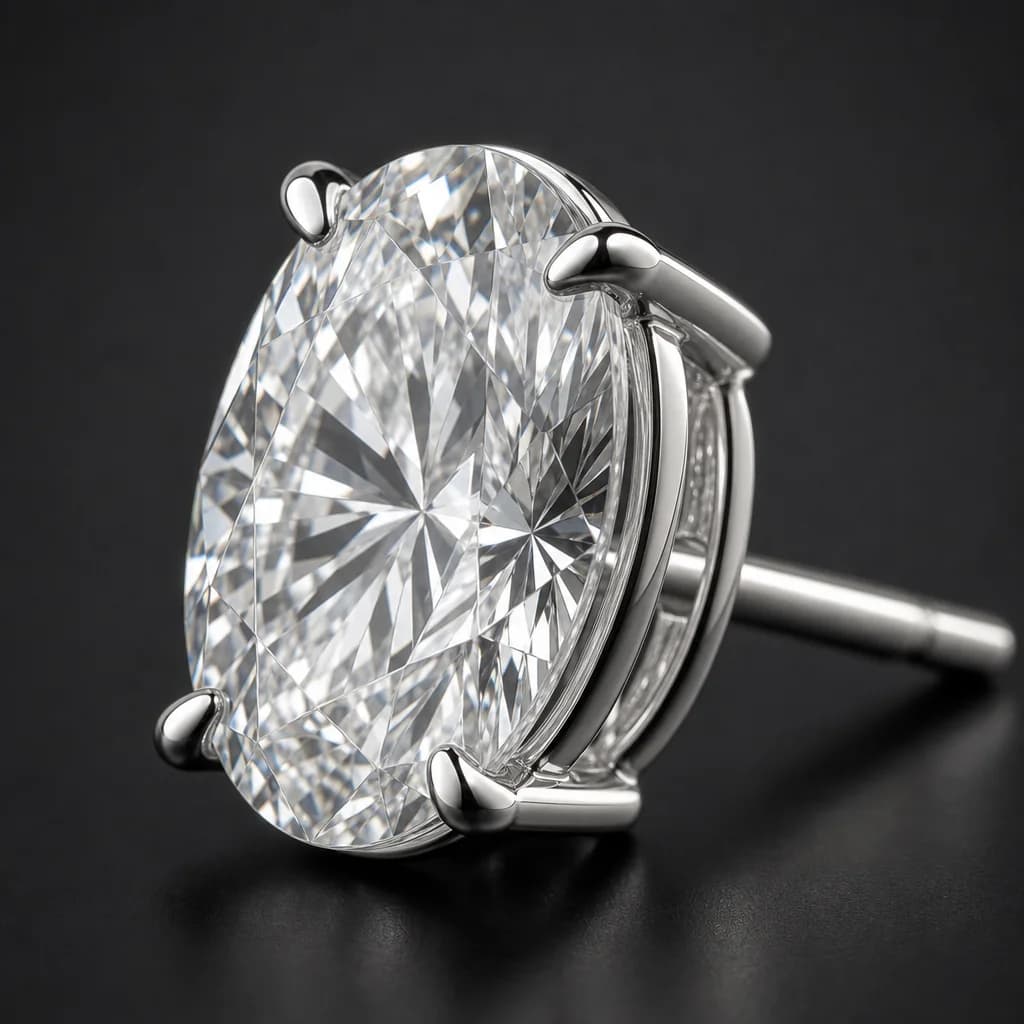 Signature Dauntless oval diamond stud